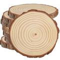 HAKZEON 8 PCS 7.1-7.8 EC36 Inches Natural Wood Slices 4/5 Inches Thick Wood Rounds with Bark Unfinished Wooden Discs for Crafts Rustic Wedding Ornaments DIY Arts Christmas Home Decor