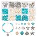 arricraft 191 Pcs Bracelet EC36 Beads Making Kit Assorted Ocean Theme Bracelet Findings Including Starfish & Tortoise Synthetic Magnesite & Turquoise & Alloy Beads for Earrings Necklace Making