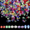 900pcs Crystal Glass Beads EC36 Kit 4/6/8mm Mixed DIY Crystal Beads for Jewelry Making Glass Loose Beads with Container Box Drilled Beads for Necklace Earring Bracelet Making Crafts(Dark Color)