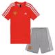 "Manchester United adidas Essentials 3-Stripes Tee and Shorts Set - Bright Red/White/Medium Grey Heather - Kids - unisexe Taille: 4-5 Years"
