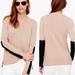 J. Crew Sweaters | J. Crew Tan Black Leather Panel Sleeve Cashmere V Neck Sweater | Color: Black/Tan | Size: M