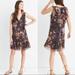 Madewell Dresses | Madewell Lily Dress In Sea Floral Dark Botanical Print Navy Ruffly Medium | Color: Blue/Tan | Size: M