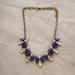 J. Crew Jewelry | J.Crew Blue Gold Clear Rhinestones Crystals Cluster Necklace | Color: Blue/Gold | Size: Os