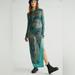 Free People Dresses | Free People Intimately High Expectations Maxi Slip Dress Size Medium | Color: Blue/Green | Size: M