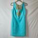 Lilly Pulitzer Dresses | Lilly Pulitzer Dress Aqua Gold Shift Size 4 | Color: Gold | Size: 4