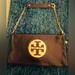 Tory Burch Bags | Beautiful Retro Tory Burch Black Leather Logo Shoulder Bag | Color: Black/Gold | Size: Os