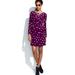 Madewell Dresses | Madewell Size 4 Silk Round Neck Cinched Waist Purple Star Wrap Tulip Hem Dress | Color: Purple | Size: 4