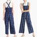 J. Crew Pants & Jumpsuits | J.Crew Windowpane Cross Back Jumper | Color: Blue/White | Size: 12