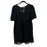 American Eagle Outfitters Dresses | American Eagle Nwt Black Sheer Swiss Dot Embroidered Babydoll Dress | Color: Black/Red | Size: L