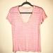 J. Crew Tops | J.Crew “Vintage Cotton” V-Neck Tee Shirt. Short Sleeve, Striped. Women’s Small | Color: Pink | Size: S
