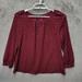 J. Crew Tops | J. Crew Top #02589 Womens Xs Burgundy Black Polk Dot Blouse Long Sleeves | Color: Black | Size: Xs