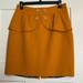 Anthropologie Skirts | Leifsdottir For Anthropologie Golden Peplum Wool Skirt Size 6 | Color: Orange/Yellow | Size: 6