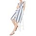 J. Crew Dresses | J.Crew Indigo Stripe Button Front Linen Midi Dress Point Sur Blue Size 6 Ruffle | Color: Blue/White | Size: 6