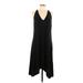 Dolan Casual Dress - Mini V Neck Sleeveless: Black Print Dresses - Women's Size Large