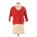 Autumn Cashmere Cashmere Pullover Sweater: Red Print Sweaters & Sweatshirts - Women's Size X-Small