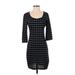 Max Studio Specialty Products Casual Dress - Shift: Black Houndstooth Dresses - Women's Size X-Small