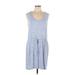 Olive and Oak Casual Dress - DropWaist: Blue Marled Dresses - Women's Size Large