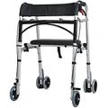 WEBOL Crutches Standing Rehabilitation Old Man's Cane Walking Stick Four-legged Stool Multifunctional Cane Fracture Aid Old with Wheeled Seat Crutch Family Warm life