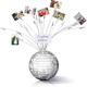 Geyoga 25 Pcs Disco Ball Table Number Holders Silver Place Card Holder with Swirl Wire Photo Holder Picture Card Holder Stand Memo Photo Holder Clip Stand for Display Menu Wedding Party, 5.9 Inch
