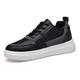 TUMAHE Men's Leather Fashion Sneakers 2.36 Inchs Casual Elevator Shoes for Men Breathable Mens Dress Walking Sneakers,Black 6cm,7 UK