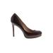 Ann Taylor Heels: Pumps Stilleto Cocktail Party Brown Print Shoes - Women's Size 9 - Round Toe