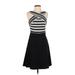 Maeve Casual Dress - A-Line Crew Neck Sleeveless: Black Print Dresses - Women's Size 0