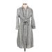 HD in Paris Casual Dress - Shirtdress: Gray Stripes Dresses - Women's Size 2