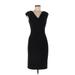Lauren by Ralph Lauren Cocktail Dress - Sheath Cowl Neck Short sleeves: Black Print Dresses - Women's Size 6