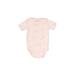 Under the Nile Short Sleeve Onesie: Pink Floral Motif Bottoms - Size 3-6 Month