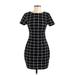 Shein Casual Dress - Sheath: Black Grid Dresses - Women's Size Small