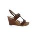Aerosoles Wedges: Brown Print Shoes - Women's Size 8 - Open Toe