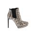 MICHAEL Michael Kors Ankle Boots: Chelsea Boots Stilleto Boho Chic Ivory Snake Print Shoes - Women's Size 5 1/2 - Almond Toe