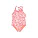 Under Armour One Piece Swimsuit: Pink Floral Sporting & Activewear - Kids Girl's Size 7