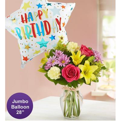 1-800-Flowers Everyday Gift Delivery Fields Of Europe For Spring W/ Jumbo Birthday Balloon Medium