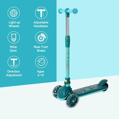 Lightweight Kick Scooter for Kids, Wheel with Brake, Adjustable Height Handlebar for Aged 3-10 Kids