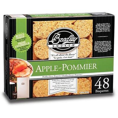 Bradley Smoker Apple Flavor Wood Smoking Bisquettes 48 Pack BTAP48