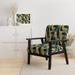 Designart "Yellow And Teal Abstract Geometric Fusion" Upholstered Geometric Accent Chair and Modern & Contemporary Arm Chair