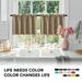 Deconovo Cafe Curtains Rod Pocket Window Short Drapes Tier Pair