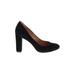 J.Crew Heels: Pumps Chunky Heel Cocktail Black Solid Shoes - Women's Size 8 - Round Toe