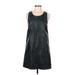 Bar III Casual Dress - A-Line Scoop Neck Sleeveless: Black Solid Dresses - Women's Size Medium