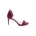 Essex Lane Heels: Slip On Stiletto Cocktail Party Purple Print Shoes - Women's Size 9 1/2 - Open Toe