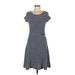 Old Navy Cocktail Dress - A-Line Scoop Neck Short sleeves: Blue Print Dresses - New - Women's Size Medium