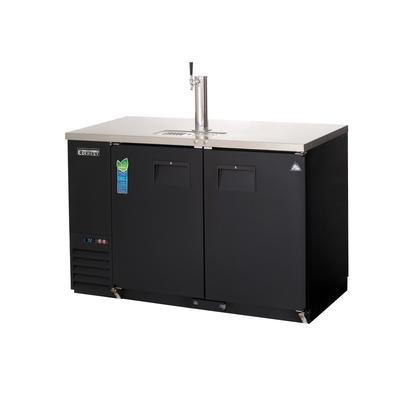 Everest Refrigeration EBD2-BB-24 57 3/4" Back Bar Kegerator Commercial Beer Dispenser w/ 1 Keg Capacity - 1 Column, Black, 115v, Black Vinyl Exterior, (1) 1/2 size Barrel Keg