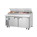 Everest Refrigeration EPPR2 71" Pizza Prep Table w/ Refrigerated Base, 115v, Stainless Steel