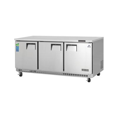 Everest Refrigeration ETBF3 71 1/8" W Undercounter Freezer w/ 3 Sections & 3 Doors, 115v, Silver