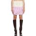 Off-white & Pink Twisted Hybrid Miniskirt