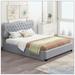 Red Barrel Studio® Jodok Bed Upholstered/Faux leather in Gray | 42.9 H x 64.5 W x 86 D in | Wayfair 216E628D4851474DBD2FA9D3C33D6BD6