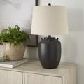 Ebern Designs Mandalay Ceramic Table Lamp Ceramic in White/Black | 24 H x 12 W x 12 D in | Wayfair F6993BE98842469FB53F8B1F76F2BF6F