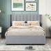 Latitude Run® Full Size Bed w/ 4 Drawers Upholstered/Velvet, Polyester in Gray | 43.5 H x 58.2 W x 79.7 D in | Wayfair