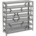 7 Shelf Steel Shelving With (30) 4 H Plastic Shelf Bins Green 36X12x39